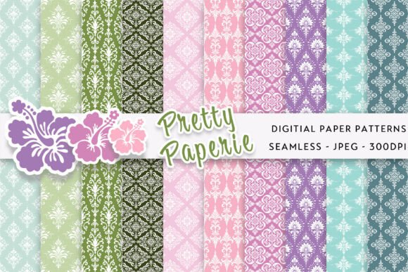 10 Damask Digital Paper Backgrounds for Elegant Design