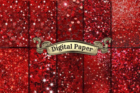 Bring Instant Glamour to Your Projects with Luxury Red Glitter Digital Paper
