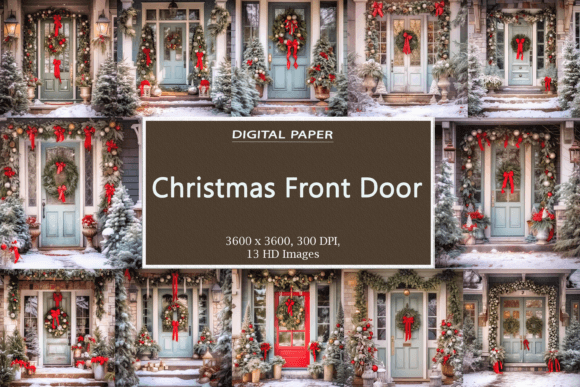 Christmas Front Door: Festive Digital Papers for Designers