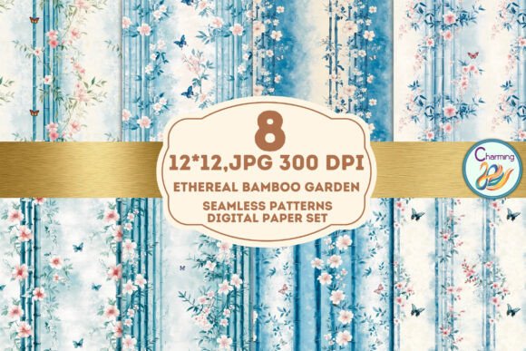 Ethereal Bamboo Garden: A Digital Paper Set for Nature-Inspired Design
