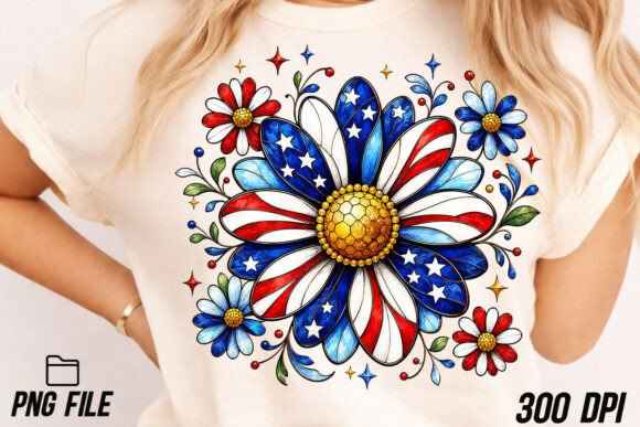 Patriotic Daisy PNG: Floral 4th of July Design Guide