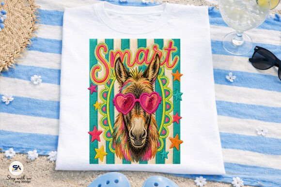 Smart Donkey Striped Preppy PNG: A Designer's Playful Asset