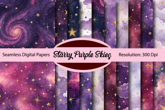 Starry Purple Skies Digital Paper: A Designer's Guide to Using This Dreamy Background