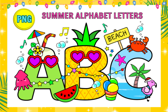 Summer Alphabet Letters Sublimation: Your Design Toolkit