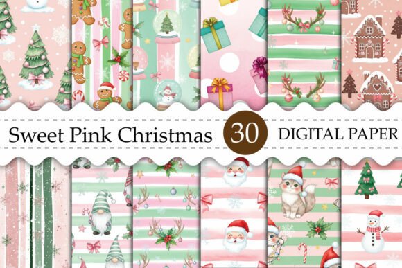 Sweet Pink Christmas Digital Paper: A Designer’s Secret Weapon