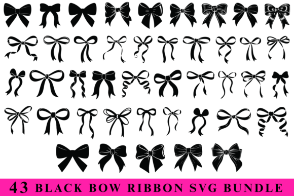 Unlock Creative Potential: The 43 Black Bow Svg Bundle