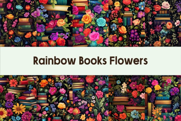 Unlock Vibrant Creativity with Rainbow Books Digital Papers Background