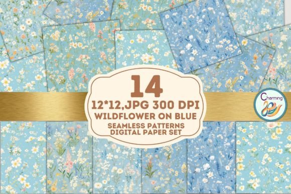 Wildflower on Blue: Elevate Your Digital Designs